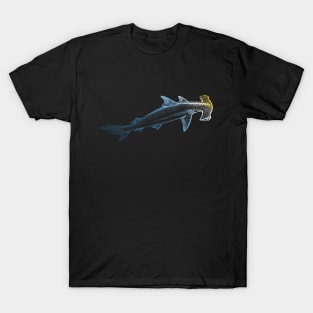 Beautiful Colors Swimming Hammerhead Shark Lovers T-Shirt